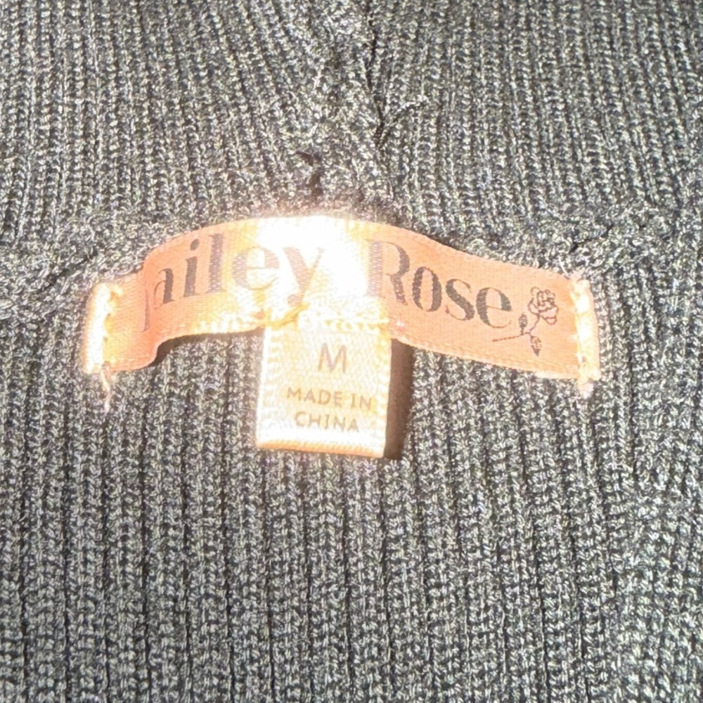 Bailey Rose lightweight fitted knit zip up hoodie sweater size medium black - Picture 5 of 5